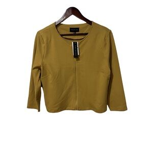 Premise mustard color long sleeve zipper closure size large top